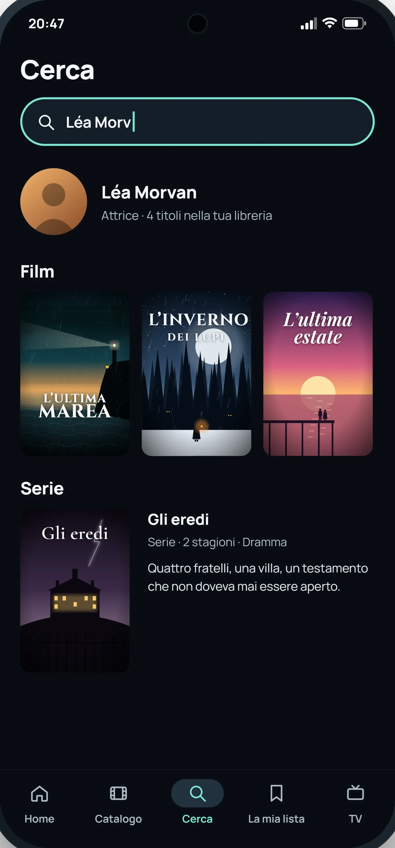 Ricerca sul telefono: un attore, i suoi film e le sue serie