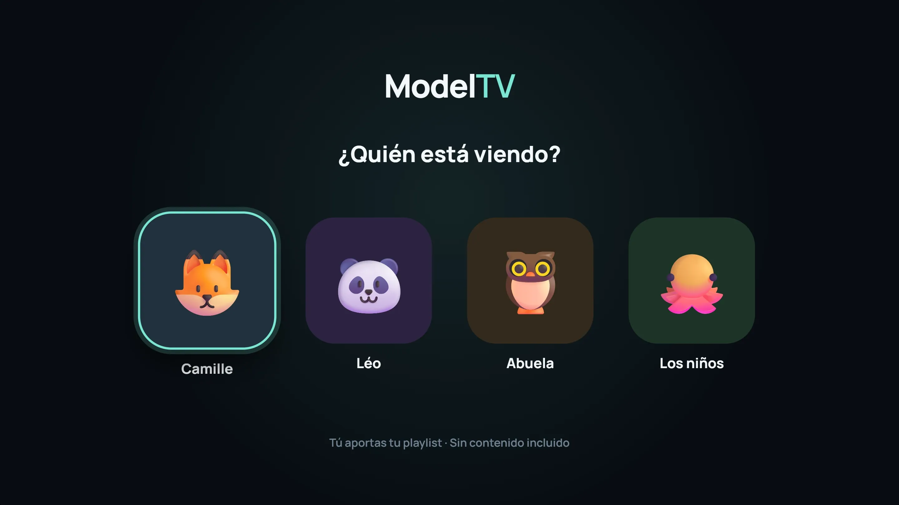 Pantalla «¿Quién está viendo?» con cuatro perfiles